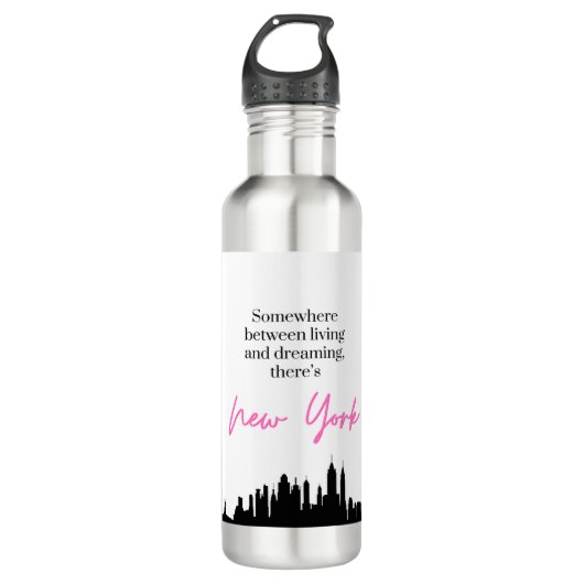 New Yorker Zitatgeschenke Edelstahlflasche (Vorderseite)