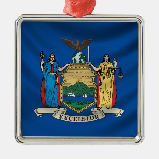 New- Yorkflagge Silbernes Ornament (Vorne)