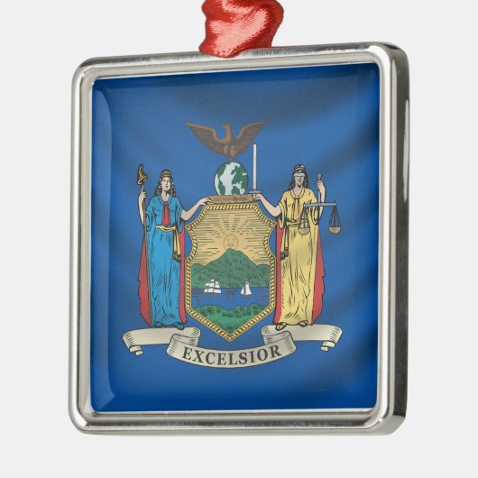 New- Yorkflagge Silbernes Ornament (Links)