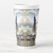 New- Yorkfreiheitsstatue Hafen kennzeichnet Latte Milchtasse (Vorderseite)
