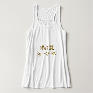 New- Yorkgoldblick-Typografie USA-Stadt elegant Tank Top