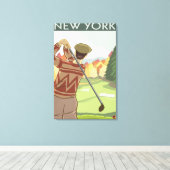 New YorkGolfing Scene Leinwanddruck (Insitu (Holzboden))