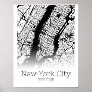 New- Yorkkarte - New York City NYC - Karten-Plakat Poster