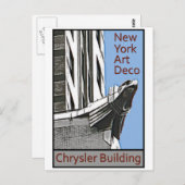 New- Yorkkunst-Deko - Chrysler-Gebäude-Adler Postkarte (Vorne/Hinten)