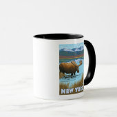 New YorkMoose Drinks am See Tasse (VorderseiteRechts)