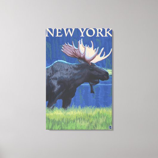 New YorkMoose im Mondlicht Leinwanddruck (Vorderseite)