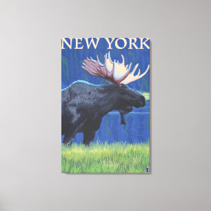 New YorkMoose im Mondlicht Leinwanddruck