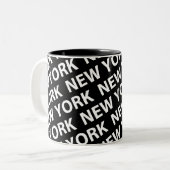 New- Yorkmuster-Weiß Zweifarbige Tasse (Vorderseite Links)