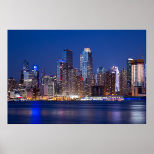 New- YorknachtSkyline Poster
