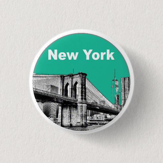 New- Yorkreise-Vintager Plakat Pinback Knopf Button (Vorderseite)