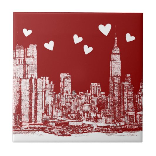 New- Yorkrotherzen Fliese (Vorderseite)