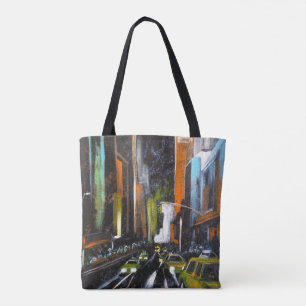 New Yorks Electric Midnight Painting - Alfred Fox Tasche