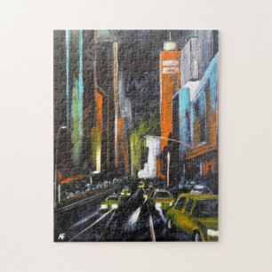 New Yorks elektrische Mitternachtsmalerei - Alfred Puzzle