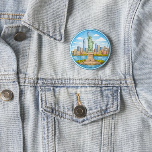 New Yorks Freiheitsstatue Button (Beispiel)