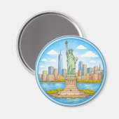 New Yorks Freiheitsstatue Magnet (Vorderseite/Rückseite)