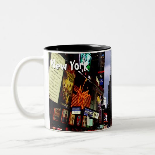 New- Yorkschalen-Times- Squarenew- yorknachtTasse Zweifarbige Tasse (Links)