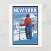 New YorkSkier Admiring View Postkarte (Vorderseite)