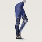 New- YorkSkyline gebadet im Blau Leggings (Rechts)
