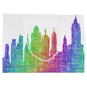 New- YorkSkyline Große Geschenktüte (Rückseite)