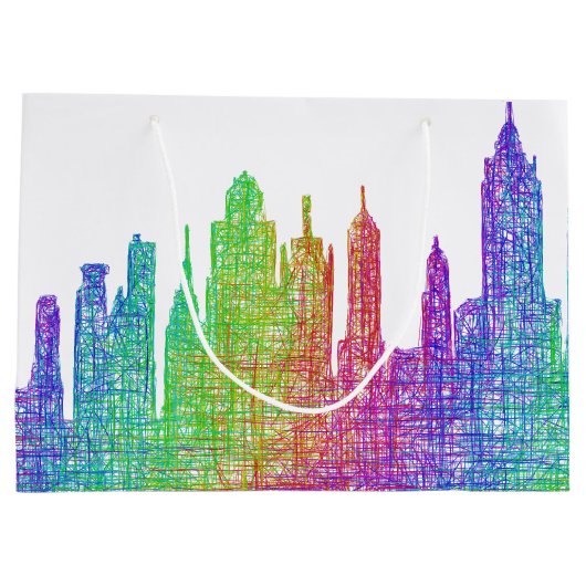 New- YorkSkyline Große Geschenktüte (Rückseite)