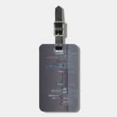 New- YorkSkyline-Nachtreflexionen Gepäckanhänger (Vorderseite vertikal)