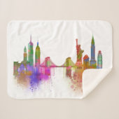 New- YorkSkyline - Regenbogen Sherpadecke (Vorderseite (Horizontal))