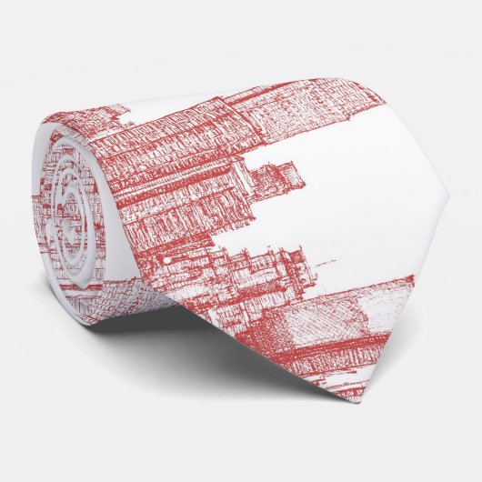 New- YorkSkyline rosarot Krawatte (Gerollt)