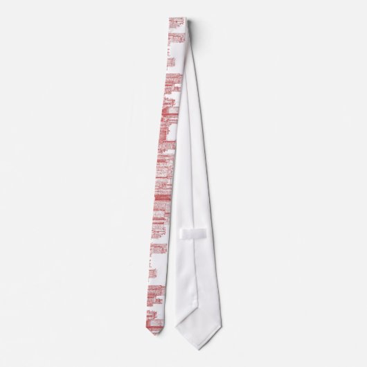New- YorkSkyline rosarot Krawatte (Rückseite)