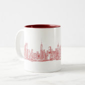 New- YorkSkyline rosarot Zweifarbige Tasse (Vorderseite Links)