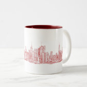 New- YorkSkyline rosarot Zweifarbige Tasse (VorderseiteRechts)