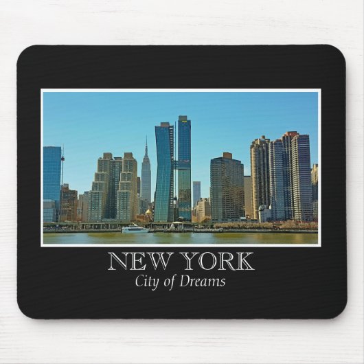 New Yorkskyline-Schwarz-weißes Rahmen-Foto Mousepad (Vorne)