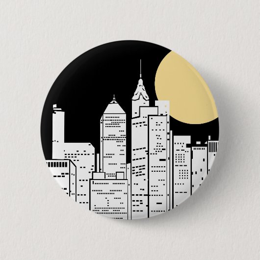 New Yorkskyline-Silhouette Button (Vorderseite)