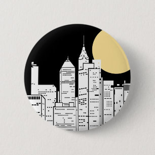 New Yorkskyline-Silhouette Button