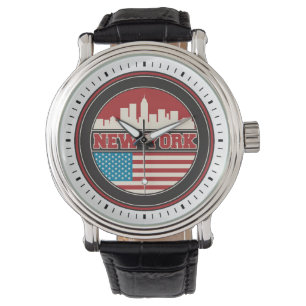New- YorkSkyline   Vereinigte Staaten kennzeichnen Armbanduhr