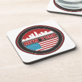 New- YorkSkyline | Vereinigte Staaten kennzeichnen Getränkeuntersetzer (Linke Seite)