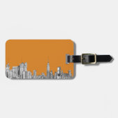 New- YorkSkylineorange Gepäckanhänger (Vorderseite horizontal)