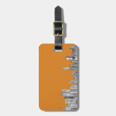 New- YorkSkylineorange Gepäckanhänger (Vorderseite vertikal)