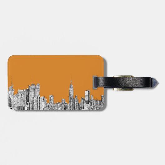 New- YorkSkylineorange Gepäckanhänger (Rückseite horizontal)