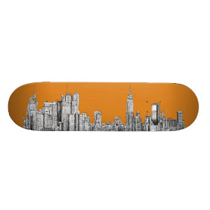New- YorkSkylineorange Skateboard