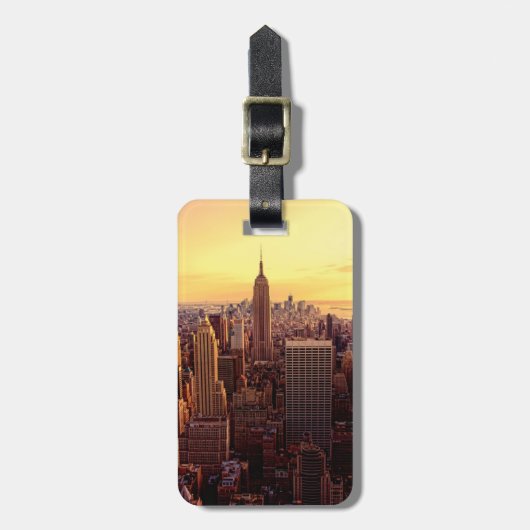 New Yorkskylinestadt mit Reich-Staat Gepäckanhänger (Vorderseite vertikal)