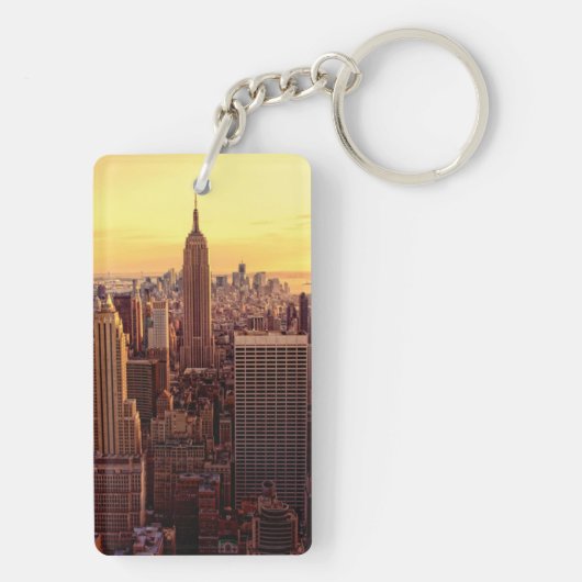 New Yorkskylinestadt mit Reich-Staat Schlüsselanhänger (Rückseite)