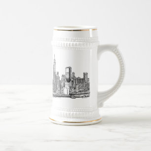 New- YorkSkylinetinten-Bier Stein Bierglas