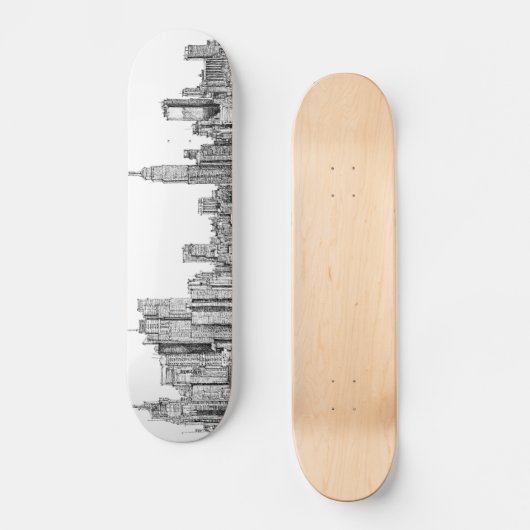 New- YorkSkylinetinten-Skateboard Skateboard (Vorderseite)