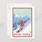 New YorkSnowboarder Scene Postkarte (Vorne/Hinten)