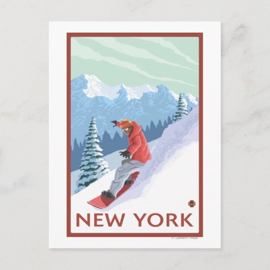 New YorkSnowboarder Scene Postkarte (Vorderseite)