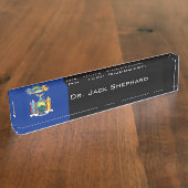 New- YorkStaats-Flagge Namensplakette (Seite)