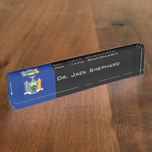 New- YorkStaats-Flagge Namensplakette (Seite)