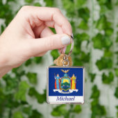 New- YorkStaats-Flagge personalisiert Schlüsselanhänger (Hand)