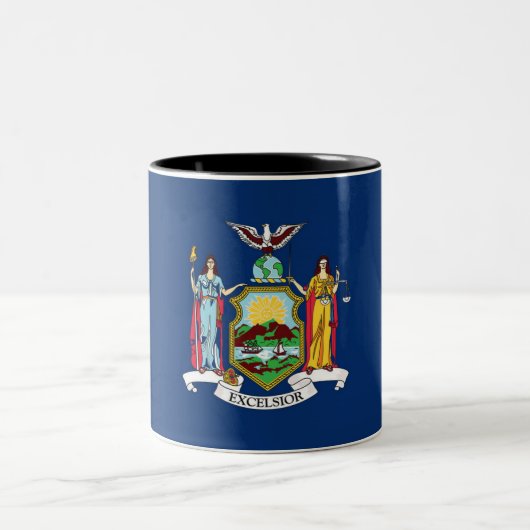 New- YorkStaats-Flagge Zwei-Ton Kaffee-Tasse Zweifarbige Tasse (Mittel)