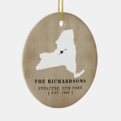 New- YorkStaats-ZuhauseHousewarming personalisiert Keramik Ornament (Rechts)